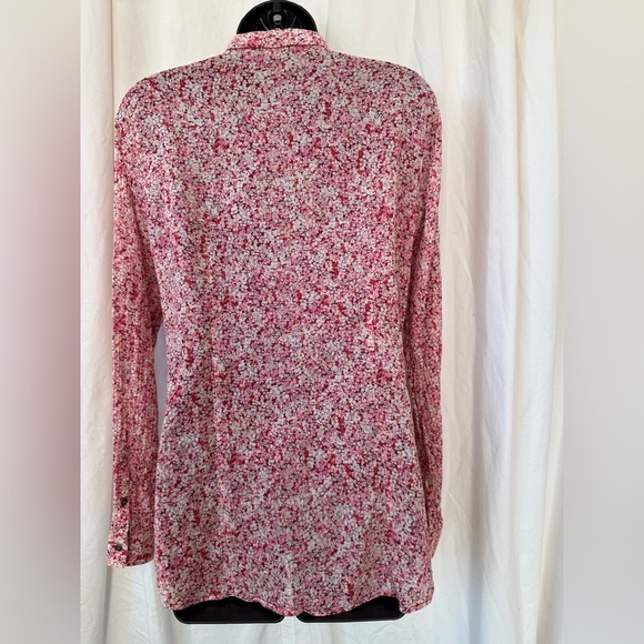Eddie Bauer Women's Sz M Button Down Collared Floral Blouse 100% Cotton - Picture 3 of 5